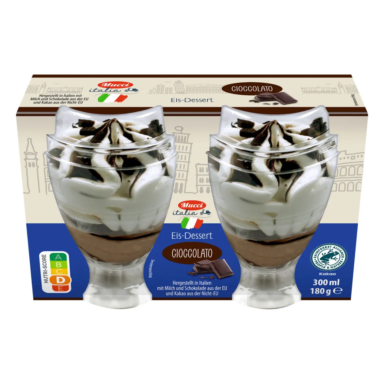 Eisdessert im Becher